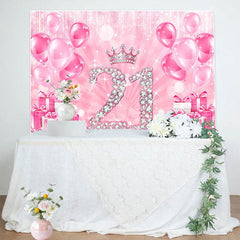 Aperturee - Aperturee Bokeh Balloon Gifts Crown 21st Birthday Backdrop