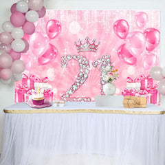 Aperturee - Aperturee Bokeh Balloon Gifts Crown 21st Birthday Backdrop