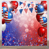 Aperturee - Aperturee Bokeh Balloons Independence Day Pillow Cover Backdrop