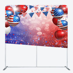 Aperturee - Aperturee Bokeh Balloons Independence Day Pillow Cover Backdrop