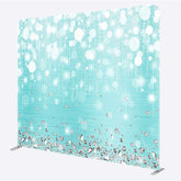 Aperturee - Aperturee Bokeh Blue Glitter Double-Sided Pillow Case Cover