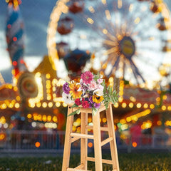 Aperturee - Aperturee Bokeh Carnival Light Amusement Park Photo Backdrop