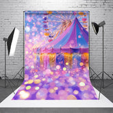 Aperturee - Aperturee Bokeh Colorful Amusement Park Cake Smash Backdrop