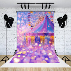 Aperturee - Aperturee Bokeh Colorful Amusement Park Cake Smash Backdrop