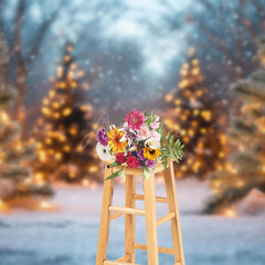 Aperturee - Aperturee Bokeh Glitter Light Xmas Tree Christmas Backdrop