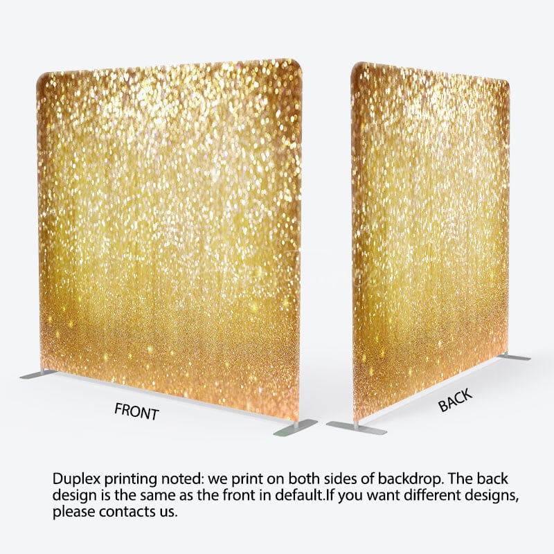 Aperturee - Aperturee Bokeh Gold Glitter Party Square Tension Backdrop