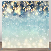 Aperturee - Aperturee Bokeh Green Gold Lighted Snowy Pillow Case Backdrop