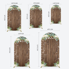 Aperturee - Aperturee Bokeh Greenery Light Floral Wood Grain Arch Backdrop