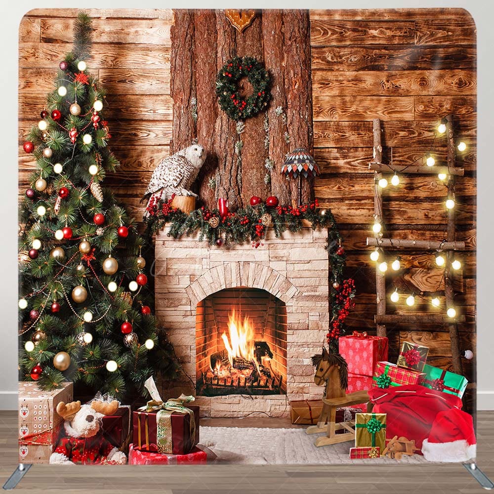 Aperturee - Aperturee Bokeh Light Merry Christmas Tension Fabric Backdrop