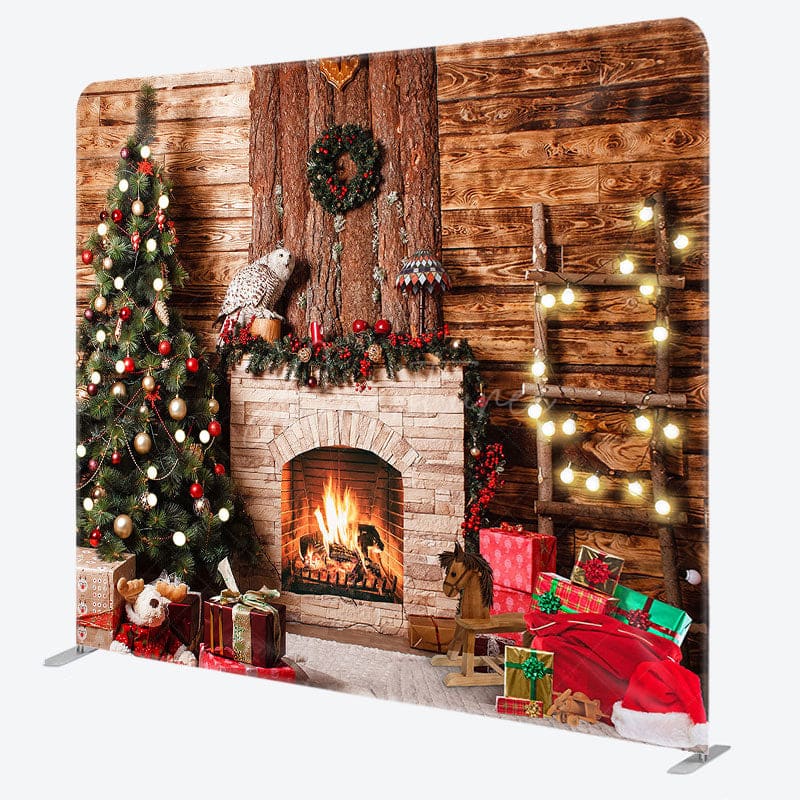 Aperturee - Aperturee Bokeh Light Merry Christmas Tension Fabric Backdrop