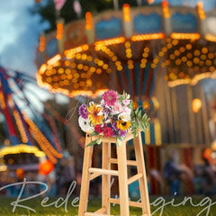 Aperturee - Aperturee Bokeh Lighted Carnival Cake Smash Photo Backdrop