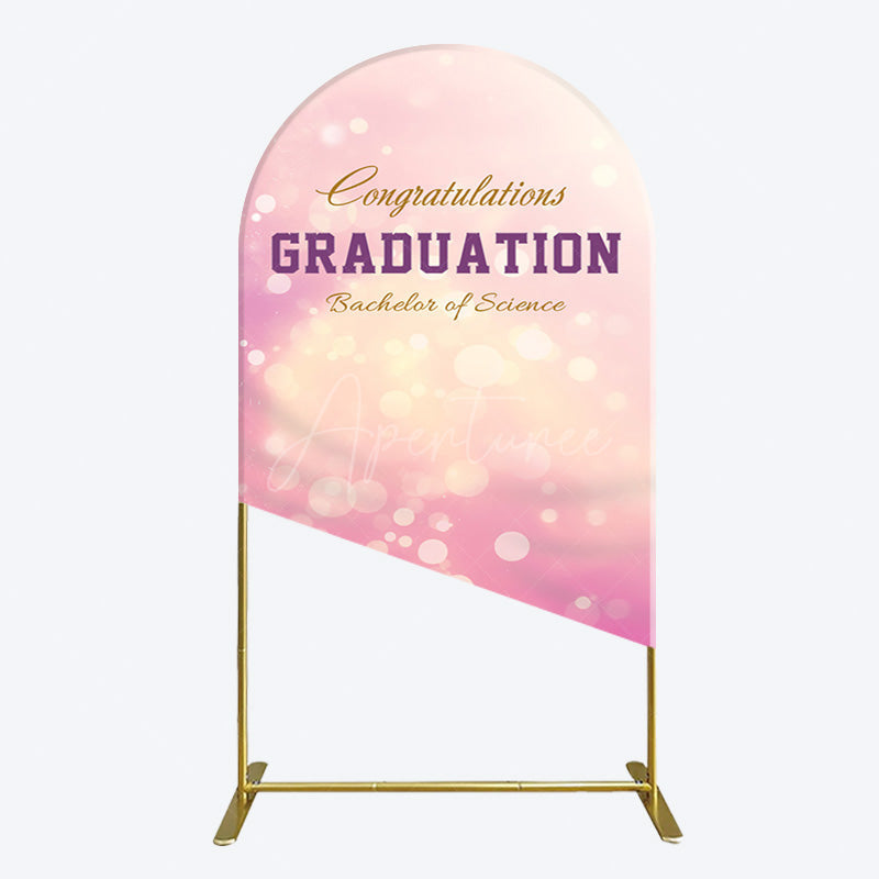 Aperturee - Aperturee Bokeh Pink Bachelor Of Science Grad Arch Backdrop