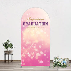 Aperturee - Aperturee Bokeh Pink Bachelor Of Science Grad Arch Backdrop