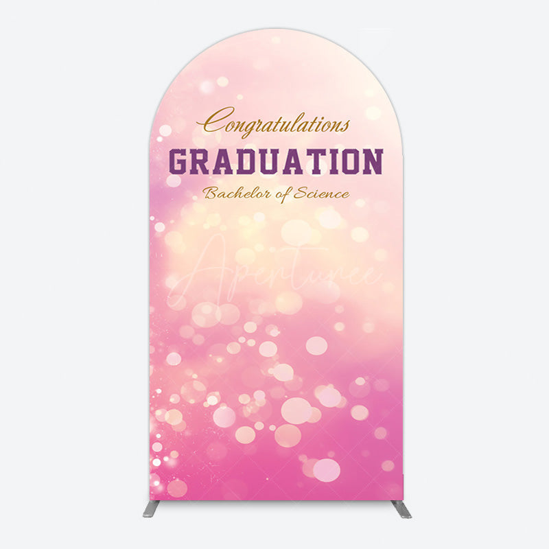 Aperturee - Aperturee Bokeh Pink Bachelor Of Science Grad Arch Backdrop