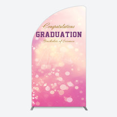 Aperturee - Aperturee Bokeh Pink Bachelor Of Science Grad Half Moon Arch Backdrop