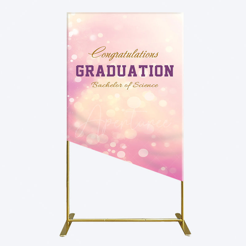 Aperturee - Aperturee Bokeh Pink Bachelor Of Science Grad Rectangle Backdrop