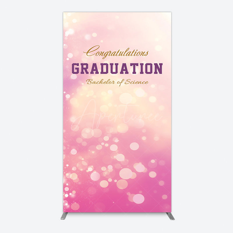 Aperturee - Aperturee Bokeh Pink Bachelor Of Science Grad Rectangle Backdrop