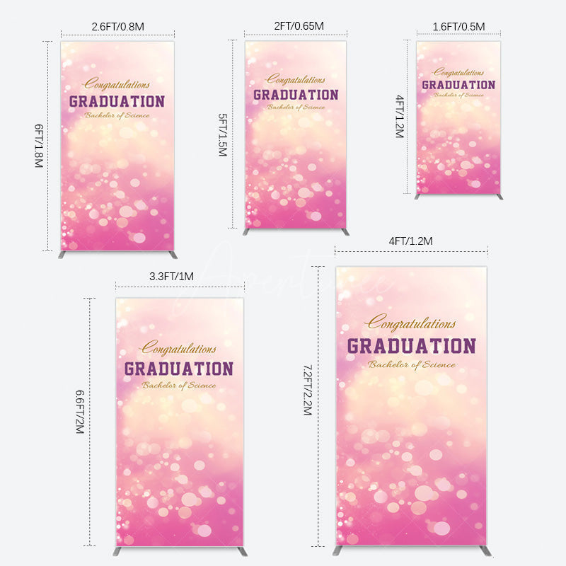 Aperturee - Aperturee Bokeh Pink Bachelor Of Science Grad Rectangle Backdrop