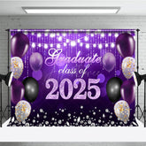 Aperturee - Aperturee Bokeh Purple Diamonds Glitter Congrats Grad Backdrop