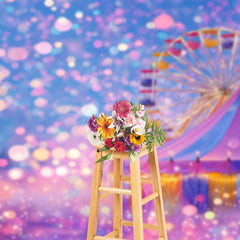 Aperturee - Aperturee Bokeh Rainbow Circus Tent Ferris Wheel Photo Backdrop