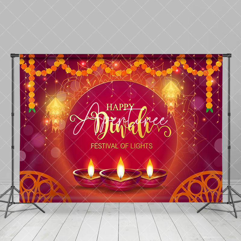 Aperturee - Aperturee Bokeh Red Festive Of Lights Happy Diwali Backdrop