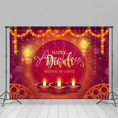 Aperturee - Aperturee Bokeh Red Festive Of Lights Happy Diwali Backdrop