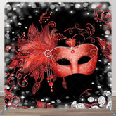 Aperturee - Aperturee Bokeh Red Mask Masquerade Party Pillow Cover Backdrop