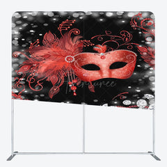 Aperturee - Aperturee Bokeh Red Mask Masquerade Party Pillow Cover Backdrop