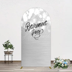 Aperturee - Aperturee Bokeh Silver Sparkle Retirement Party Arch Backdrop