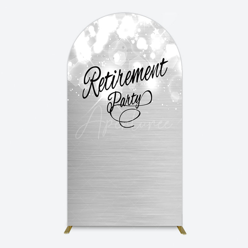 Aperturee - Aperturee Bokeh Silver Sparkle Retirement Party Arch Backdrop