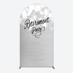 Aperturee - Aperturee Bokeh Silver Sparkle Retirement Party Arch Backdrop
