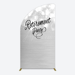 Aperturee - Aperturee Bokeh Silver Sparkle Retirement Party Half Moon Arch Backdrop