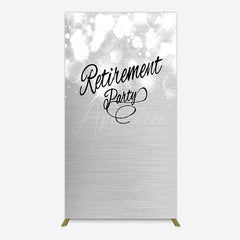 Aperturee - Aperturee Bokeh Silver Sparkle Retirement Party Rectangle Backdrop