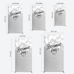 Aperturee - Aperturee Bokeh Silver Sparkle Retirement Party Rectangle Backdrop