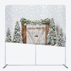 Aperturee - Aperturee Bokeh Snow Winter Wood Christmas Tension Fabric Backdrop