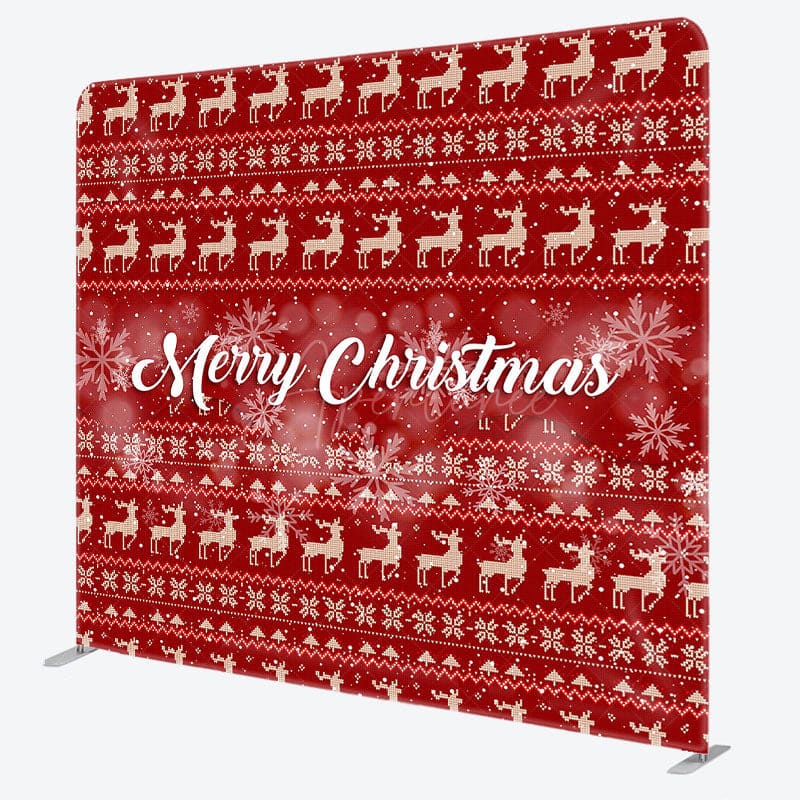 Aperturee - Aperturee Bokeh Snowflake Deer Christmas Pillow Case Backdrop