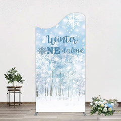 Aperturee - Aperturee Bokeh Snowy Forest Winter Onerderland Arch Backdrop