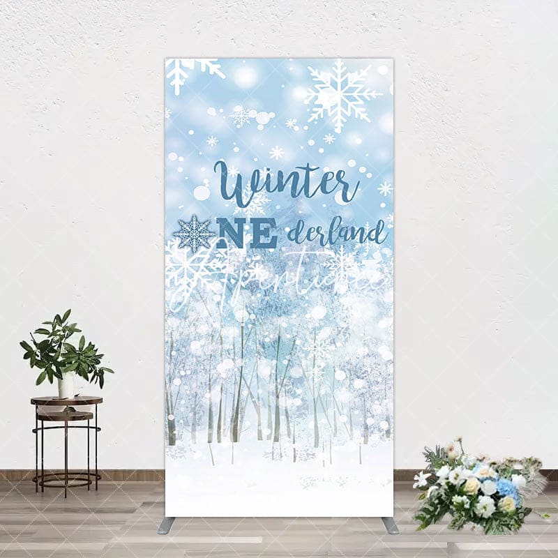 Aperturee - Aperturee Bokeh Snowy Forest Winter Onerderland Arch Backdrop