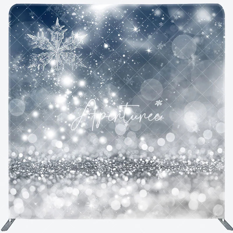 Aperturee - Aperturee Bokeh Snowy Night Christmas Pillow Case Backdrop