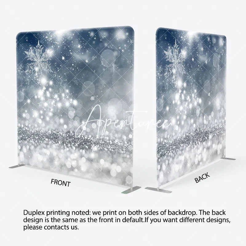 Aperturee - Aperturee Bokeh Snowy Night Christmas Pillow Case Backdrop