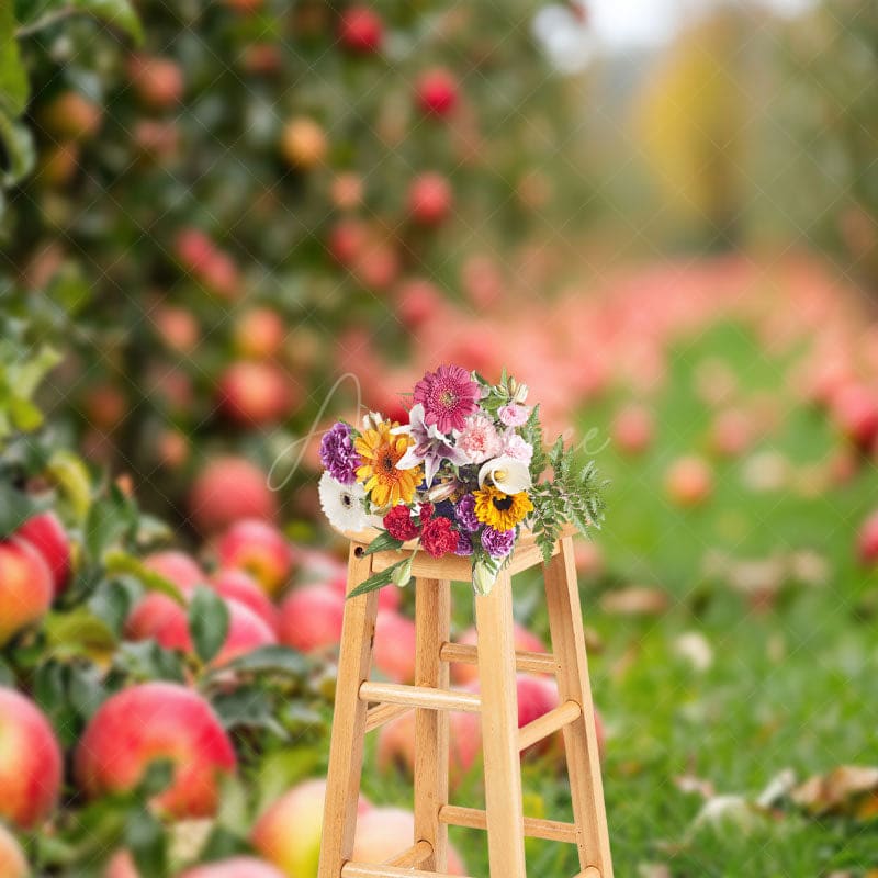 Aperturee - Aperturee Bokeh Summer Falling Apples Photography Backdrop