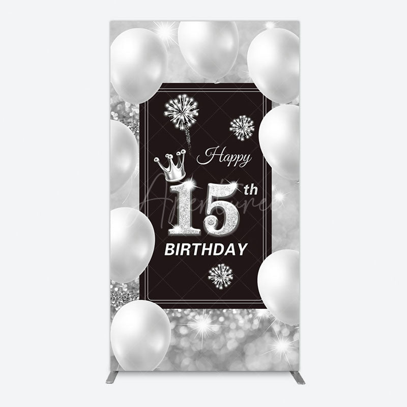 Aperturee - Aperturee Bokeh Sweet 15th Birthday Balloons Rectangle Backdrop