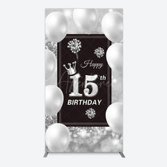 Aperturee - Aperturee Bokeh Sweet 15th Birthday Balloons Rectangle Backdrop