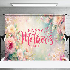 Aperturee - Aperturee Bokeh Warm Floral Pink Happy Mothers Day Backdrop