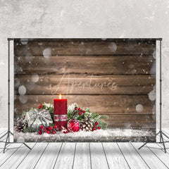 Aperturee - Aperturee Bokeh Wooden Burning Red Candles Christmas Backdrop