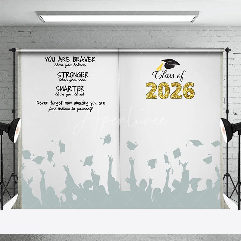 Aperturee - Aperturee Book You Are Braver Stronger Smarter Grad Backdrop