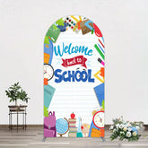 Aperturee - Aperturee Books Class Clock Welcome To School Arch Backdrop