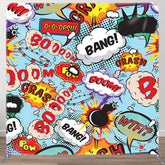 Aperturee - Aperturee Boom Bang Comic Style Fabric Backdrop For Party Decor