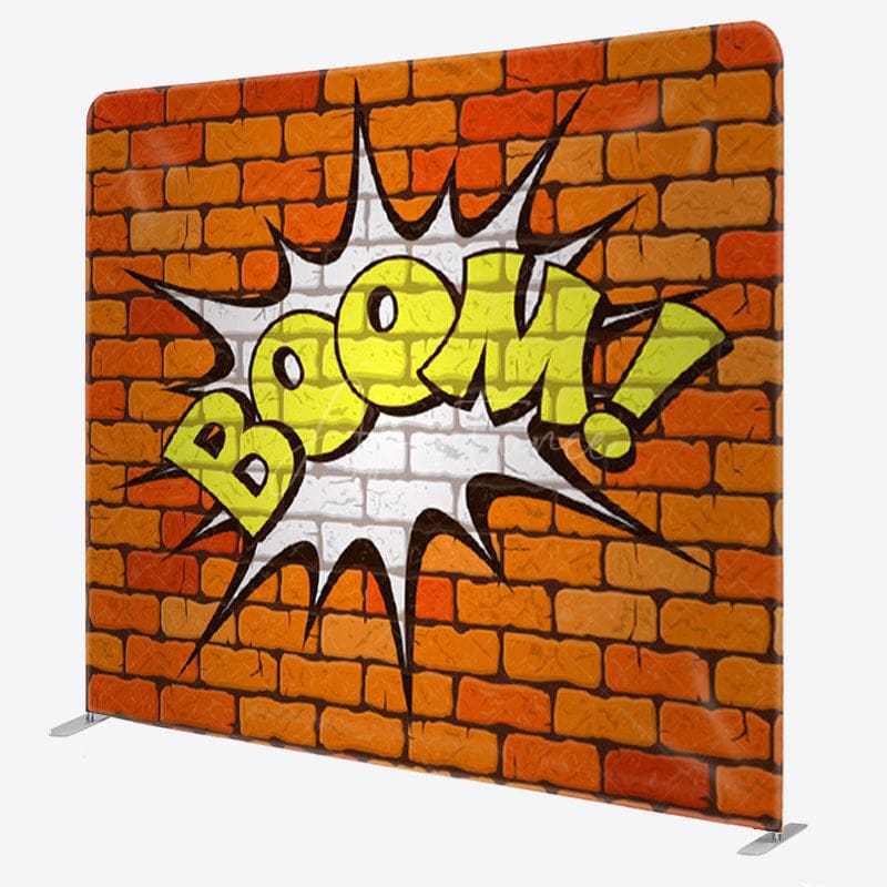 Aperturee - Aperturee Boom Simple Red Brick Wall Backdrop For Party Decor