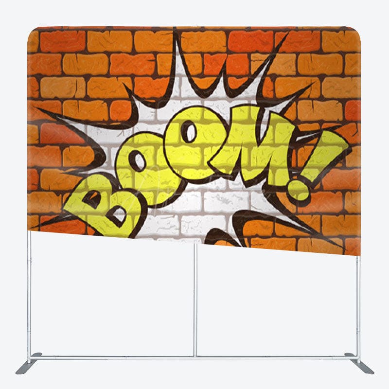 Aperturee - Aperturee Boom Simple Red Brick Wall Backdrop For Party Decor